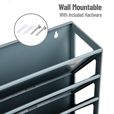 Mind Reader 5-Tier Vertical File Storage Wall Mount Desktop Organizer