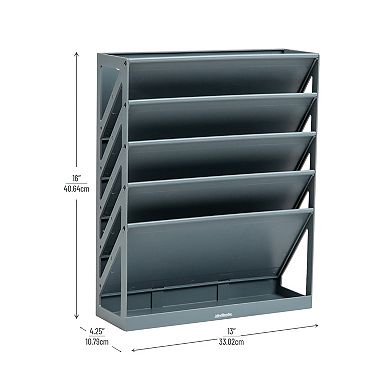 Mind Reader 5-Tier Vertical File Storage Wall Mount Desktop Organizer