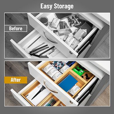 Mind Reader 7-Pc. Bamboo Drawer Organizer Set, Kitchen & Office Trays