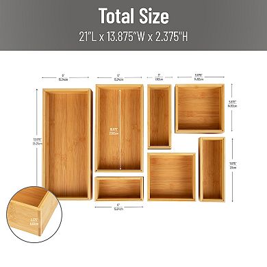 Mind Reader 7-Pc. Bamboo Drawer Organizer Set, Kitchen & Office Trays