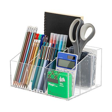Mind Reader 7-Compartment Desktop Organizer Acrylic Office Essentials