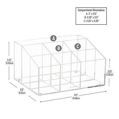 Mind Reader 7-Compartment Desktop Organizer Acrylic Office Essentials