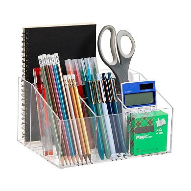Mind Reader 7-Compartment Desktop Organizer Acrylic Office Essentials