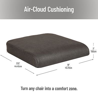 Mind Reader Ergonomic Memory Foam Seat Cushion for Posture & Pressure Relief