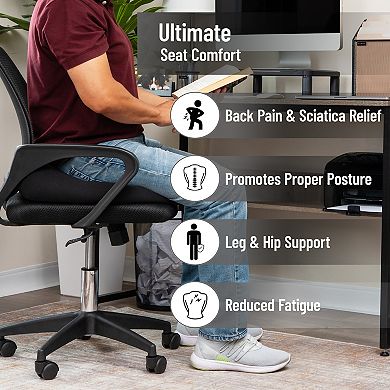 Mind Reader Air-Cloud Booster Seat Cushion with Carry Handle