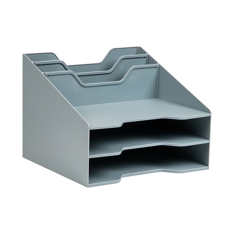 Mind Reader Vertical File Holder Desktop Organizer, Gray
