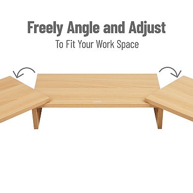 Mind Reader Dual Monitor Stand & Laptop Riser Desktop Organizer