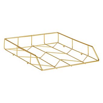 Mind Reader Geometric Metal Paper Tray Organizer