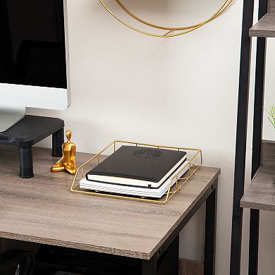 Mind Reader Geometric Metal Paper Tray Organizer