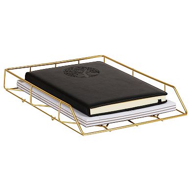 Mind Reader Geometric Metal Paper Tray Organizer