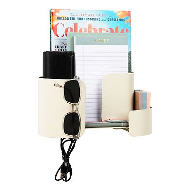 Mind Reader Wall-Mounted Accessory Organizer with Hooks