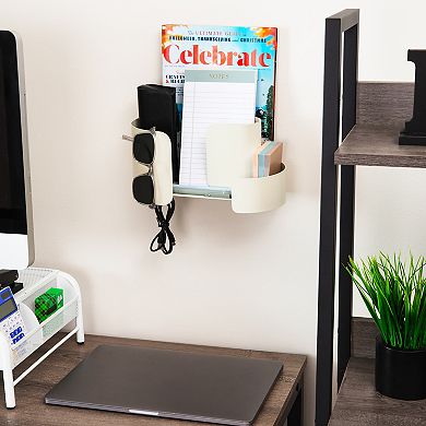 Mind Reader Wall-Mounted Accessory Organizer with Hooks