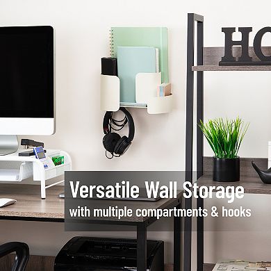 Mind Reader Wall-Mounted Accessory Organizer with Hooks