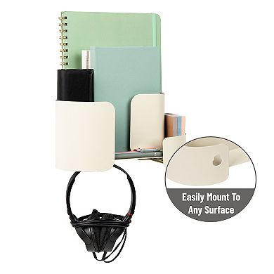 Mind Reader Wall-Mounted Accessory Organizer with Hooks