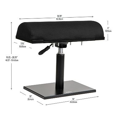 Mind Reader Ergonomic Hydraulic Height Adjustable Foot Rest Ottoman