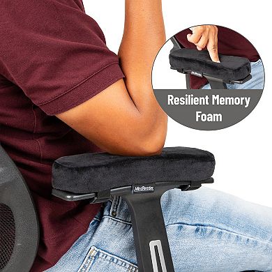 Mind Reader Memory Foam Armrest Pads with Washable Cover for Office & Gaming Chairs