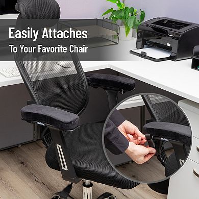 Mind Reader Memory Foam Armrest Pads with Washable Cover for Office & Gaming Chairs