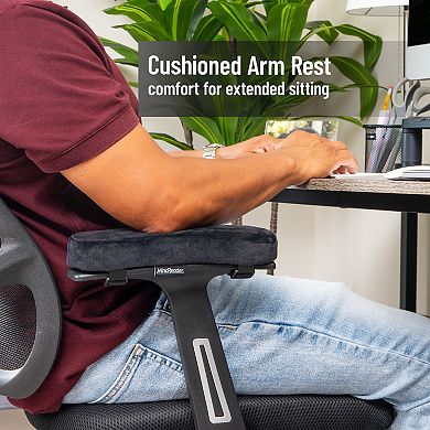 Mind Reader Memory Foam Armrest Pads with Washable Cover for Office & Gaming Chairs