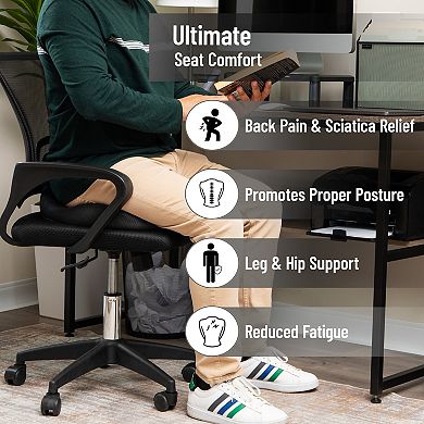 Mind Reader Ergonomic Memory Foam Donut Pillow with Air-Cloud Technology