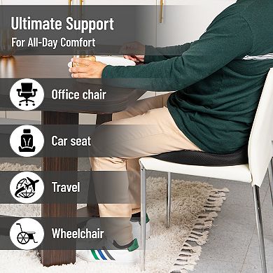 Mind Reader Ergonomic Memory Foam Donut Pillow with Air-Cloud Technology