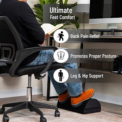 Mind Reader Adjustable Height Memory Foam Under Desk Footrest