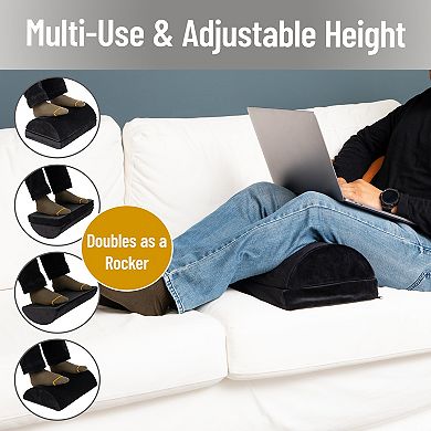 Mind Reader Adjustable Height Memory Foam Under Desk Footrest