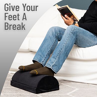 Mind Reader Adjustable Height Memory Foam Under Desk Footrest