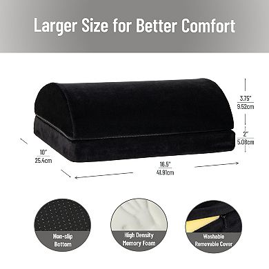 Mind Reader Adjustable Height Memory Foam Under Desk Footrest