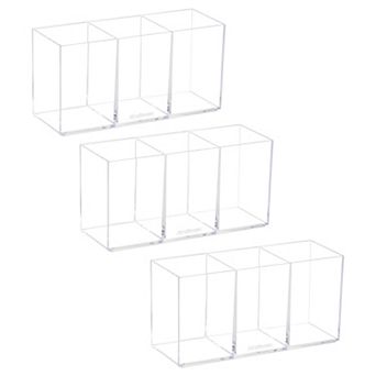 Mind Reader 3 pk Acrylic Pen & Accessories Holder Desktop Organizer