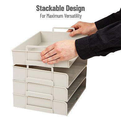 Mind Reader Stackable Paper Tray Desktop Organizer 4-pc. File Storage