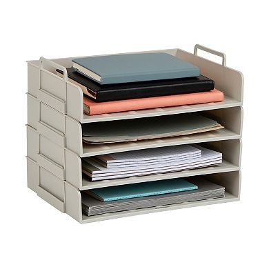 Mind Reader Stackable Paper Tray Desktop Organizer 4-pc. File Storage