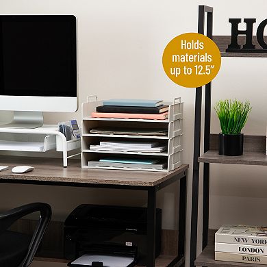 Mind Reader Stackable Paper Tray Desktop Organizer 4-pc. File Storage