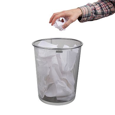 Mind Reader Metal Mesh Trash Can 2-pc. Round Waste Paper Basket