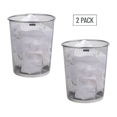 Mind Reader Metal Mesh Trash Can 2-pc. Round Waste Paper Basket
