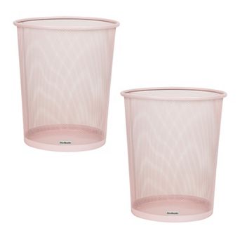 Mind Reader Metal Mesh Trash Can 2 pc Round Waste Paper Basket