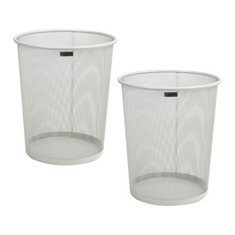 Mind Reader Metal Mesh Trash Can 2 pc Round Waste Paper Basket