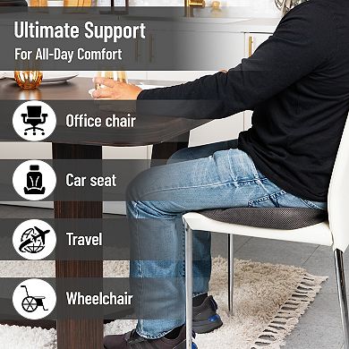 Mind Reader Memory Foam Seat Cushion with Air-Cloud Technology