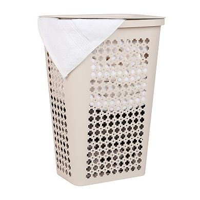 Mind Reader Ventilated Plastic Slim Tapered Laundry Hamper with Lid