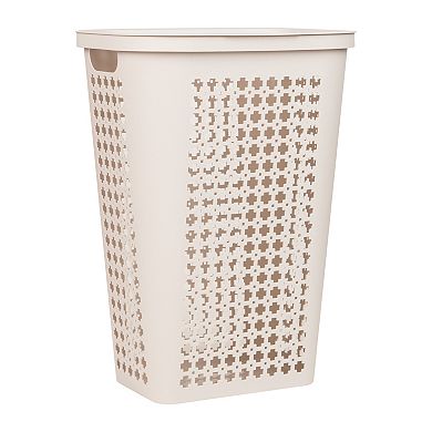 Mind Reader Ventilated Plastic Slim Tapered Laundry Hamper with Lid
