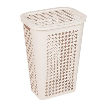 Mind Reader Ventilated Plastic Slim Tapered Laundry Hamper with Lid