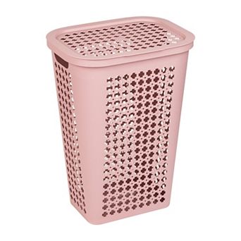 Mind Reader Ventilated Plastic Slim Tapered Laundry Hamper with Lid