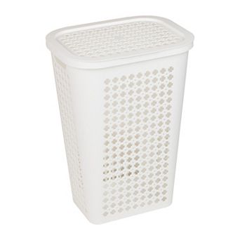 Mind Reader Ventilated Plastic Slim Tapered Laundry Hamper with Lid