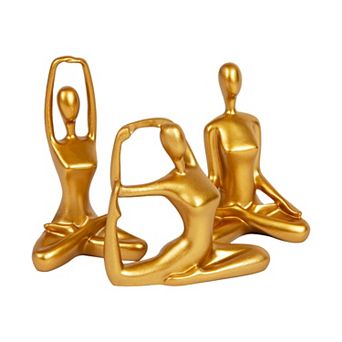 Mind Reader Yoga Figurine Meditation Statues Table Decor 3 pc Set