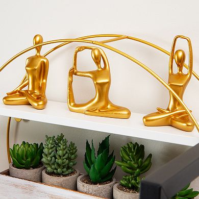 Mind Reader Yoga Figurine Meditation Statues Table Decor 3-pc. Set