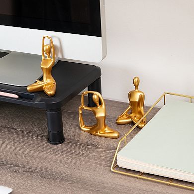 Mind Reader Yoga Figurine Meditation Statues Table Decor 3-pc. Set