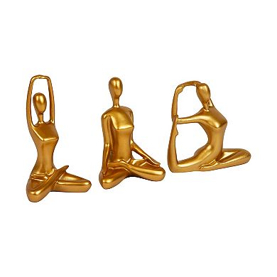 Mind Reader Yoga Figurine Meditation Statues Table Decor 3-pc. Set