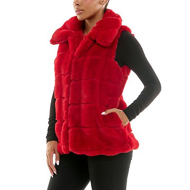 Women's Nina Leonard Sleeveless Faux Fur Vest