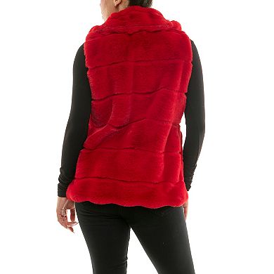 Women's Nina Leonard Sleeveless Faux Fur Vest