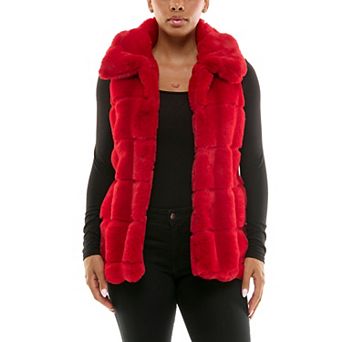 Women's Nina Leonard Sleeveless Faux Fur Vest