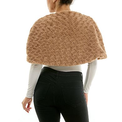 Women's Nina Leonard Wrap Caplet Faux Fur Sweater